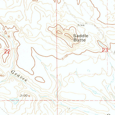 United States Geological Survey Saddle Butte, SD (1971, 24000-Scale) digital map