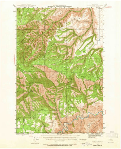 United States Geological Survey Saddle Butte, WA (1943, 62500-Scale) digital map