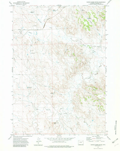 United States Geological Survey Saddle Horse Butte, WY (1971, 24000-Scale) digital map