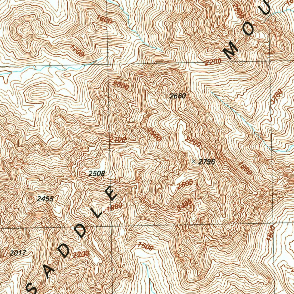 Saddle Ridge Map Saddle Mountain, AZ (1989, 24000-Scale) Map by United States Geological ...