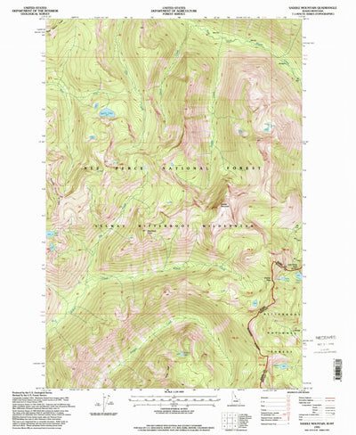 United States Geological Survey Saddle Mountain, ID-MT (1995, 24000-Scale) digital map
