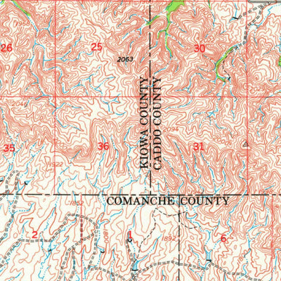 United States Geological Survey Saddle Mountain, OK (1956, 62500-Scale) digital map