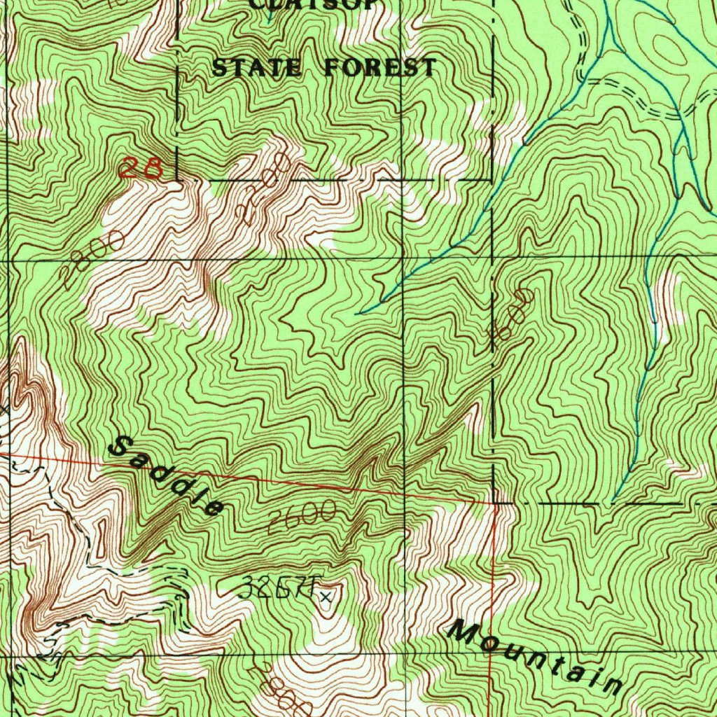 Saddle Ridge Map Saddle Mountain, OR (1984, 24000-Scale) Map by United States Geological ...