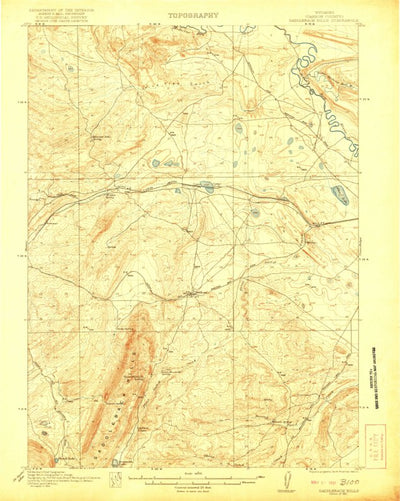 United States Geological Survey Saddleback Hills, WY (1921, 62500-Scale) digital map