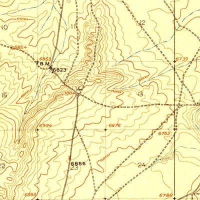 United States Geological Survey Saddleback Hills, WY (1921, 62500-Scale) digital map
