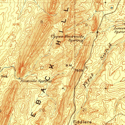 United States Geological Survey Saddleback Hills, WY (1921, 62500-Scale) digital map