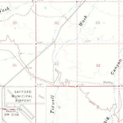 United States Geological Survey Safford, AZ (1960, 62500-Scale) digital map