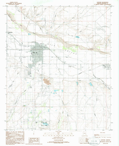 United States Geological Survey Safford, AZ (1985, 24000-Scale) digital map