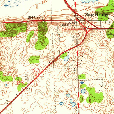 United States Geological Survey Sag Bridge, IL (1953, 24000-Scale) digital map