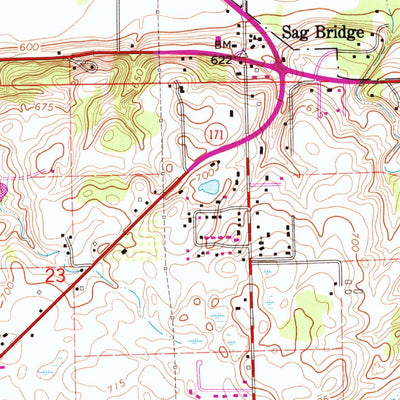 United States Geological Survey Sag Bridge, IL (1963, 24000-Scale) digital map