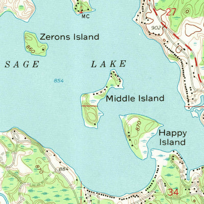 United States Geological Survey Sage Lake, MI (1968, 24000-Scale) digital map