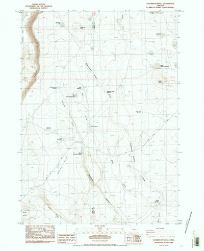 United States Geological Survey Sagebrush Knoll, OR (1984, 24000-Scale) digital map