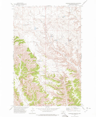 United States Geological Survey Sagebrush Reservoir, MT (1971, 24000-Scale) digital map