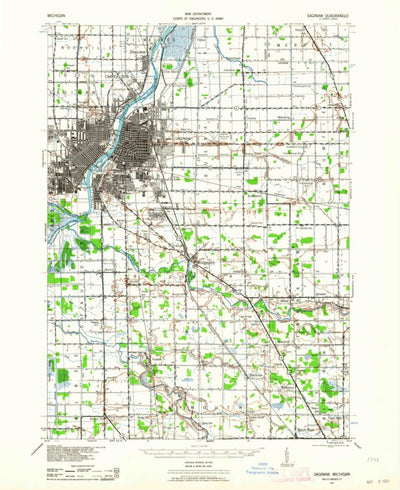 United States Geological Survey Saginaw, MI (1941, 62500-Scale) digital map