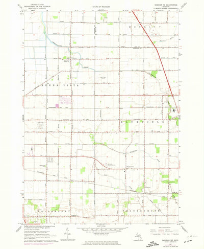 United States Geological Survey Saginaw NE, MI (1967, 24000-Scale) digital map