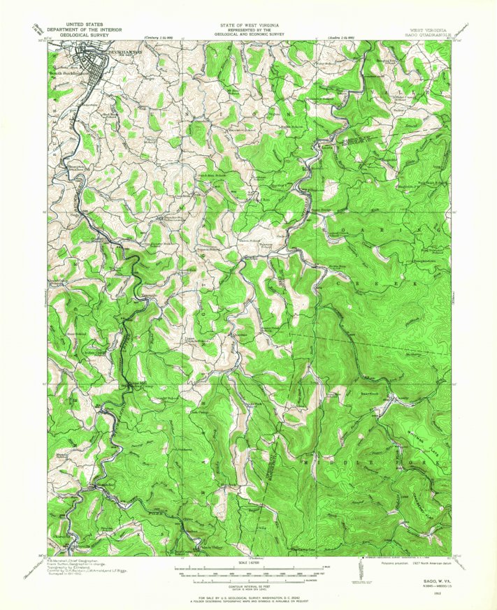 Sago, WV (1912, 62500-Scale) Map by United States Geological Survey ...