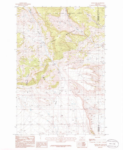 United States Geological Survey Sahara Hill, MT (1986, 24000-Scale) digital map