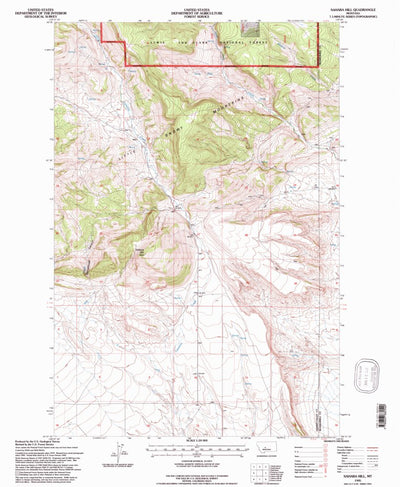 United States Geological Survey Sahara Hill, MT (1995, 24000-Scale) digital map