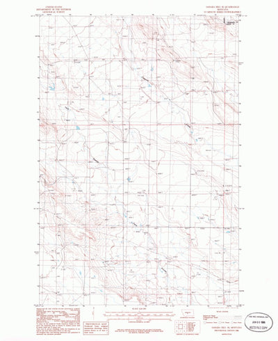 United States Geological Survey Sahara Hill SE, MT (1986, 24000-Scale) digital map