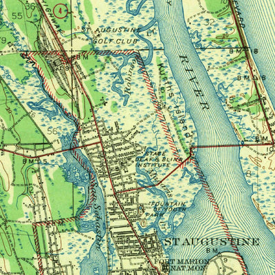 United States Geological Survey Saint Augustine, FL (1943, 62500-Scale) digital map
