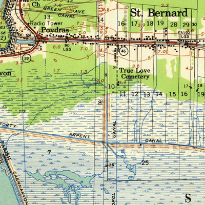 United States Geological Survey Saint Bernard, LA (1955, 62500-Scale) digital map