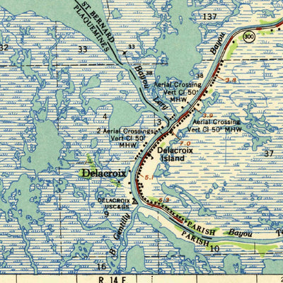 United States Geological Survey Saint Bernard, LA (1955, 62500-Scale) digital map