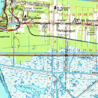 United States Geological Survey Saint Bernard, LA (1969, 62500-Scale) digital map
