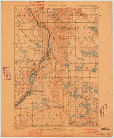 United States Geological Survey Saint Croix Dallas, MN-WI (1901, 62500-Scale) digital map