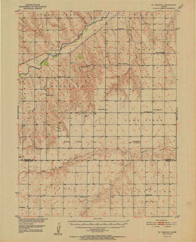 United States Geological Survey Saint Francis 3, KS (1952, 62500-Scale) digital map