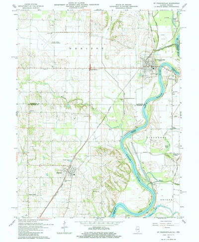 United States Geological Survey Saint Francisville, IL-IN (1964, 24000-Scale) digital map