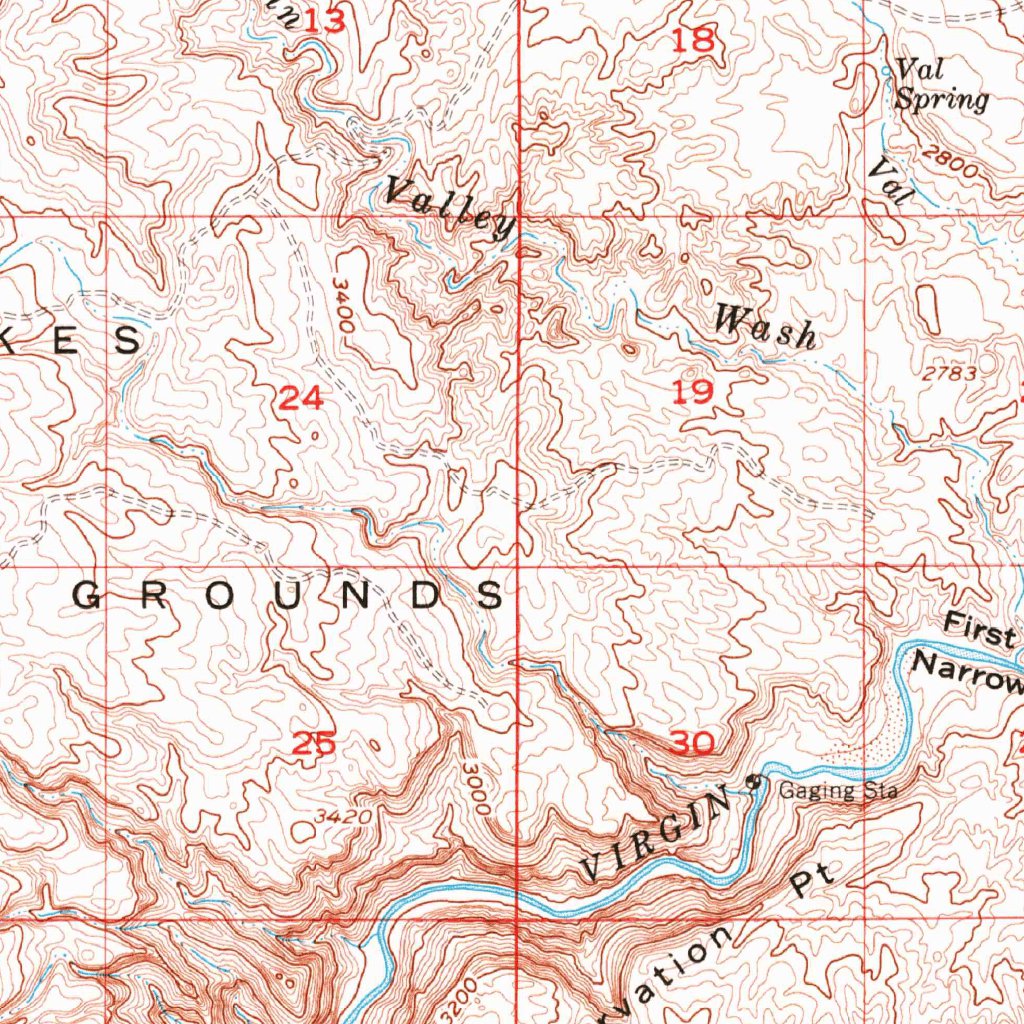 Saint George, UT-AZ (1954, 62500-Scale) Map by United States Geological ...