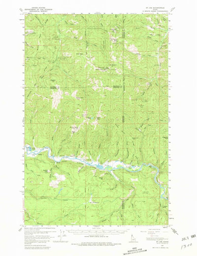 United States Geological Survey Saint Joe, ID (1957, 62500-Scale) digital map