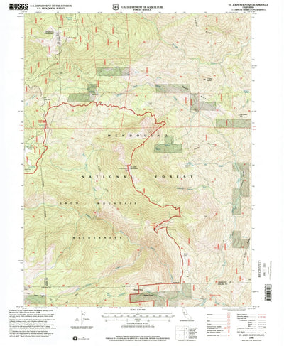 United States Geological Survey Saint John Mountain, CA (1996, 24000-Scale) digital map
