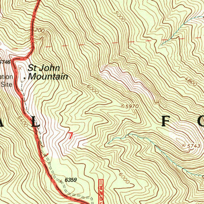 United States Geological Survey Saint John Mountain, CA (1996, 24000-Scale) digital map