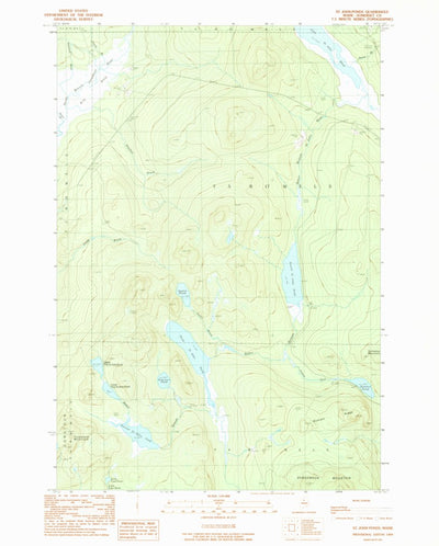 United States Geological Survey Saint John Ponds, ME (1989, 24000-Scale) digital map