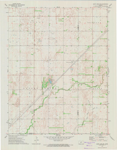 United States Geological Survey Saint John SW, KS (1972, 24000-Scale) digital map
