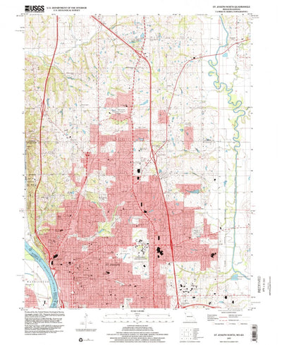 United States Geological Survey Saint Joseph North, MO-KS (1997, 24000-Scale) digital map