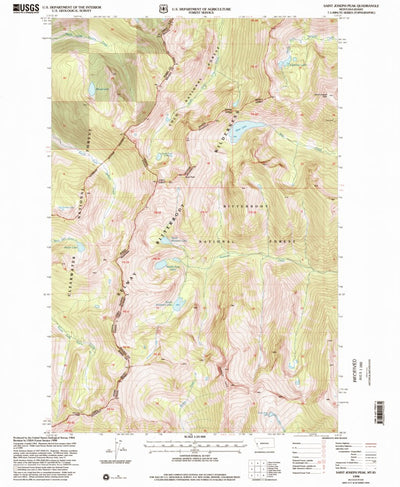 United States Geological Survey Saint Joseph Peak, MT-ID (1998, 24000-Scale) digital map