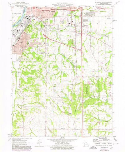 United States Geological Survey Saint Joseph South, MO-KS (1971, 24000-Scale) digital map