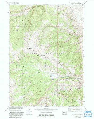 United States Geological Survey Saint Lawrence Basin, WY (1952, 24000-Scale) digital map