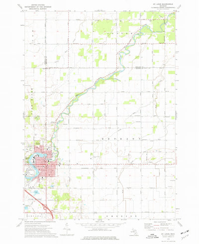 United States Geological Survey Saint Louis, MI (1973, 24000-Scale) digital map