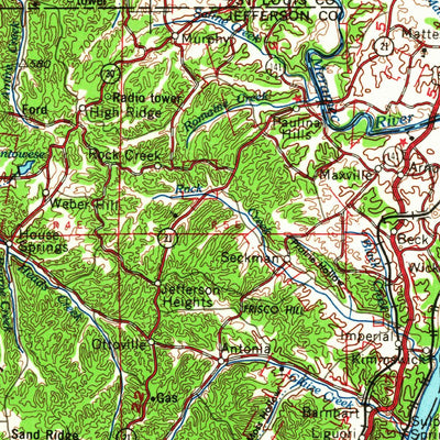 United States Geological Survey Saint Louis, MO-IL (1966, 250000-Scale) digital map