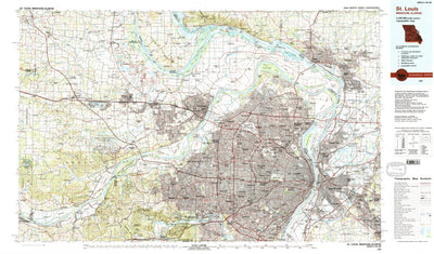United States Geological Survey Saint Louis, MO-IL (1985, 100000-Scale) digital map