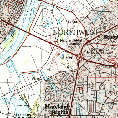 United States Geological Survey Saint Louis, MO-IL (1985, 100000-Scale) digital map