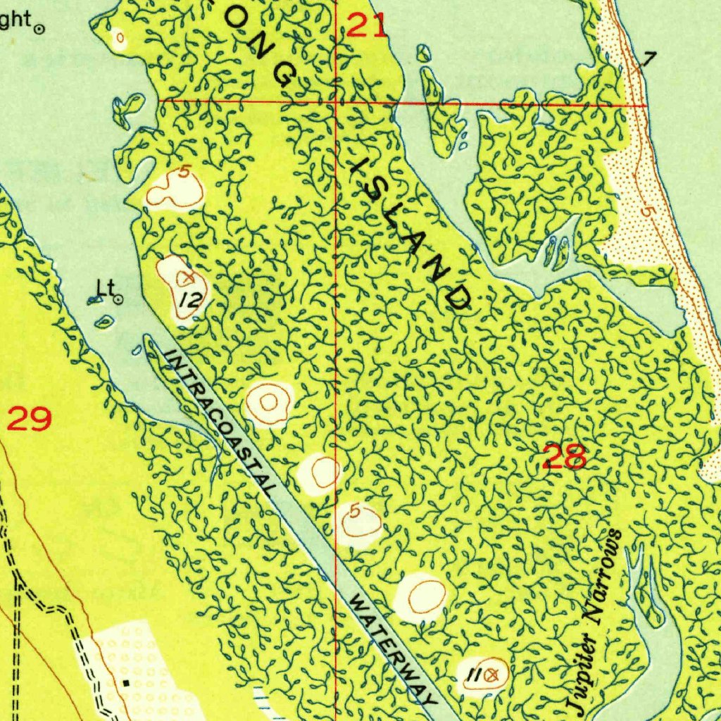 Saint Lucie Inlet, FL (1950, 24000-Scale) Map by United States ...
