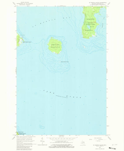United States Geological Survey Saint Martin Island, MI (1964, 24000-Scale) digital map
