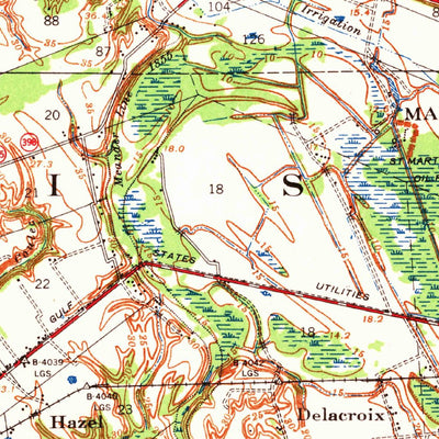 United States Geological Survey Saint Martinville, LA (1939, 62500-Scale) digital map