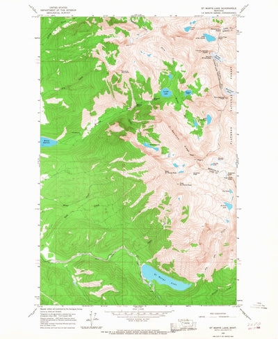 United States Geological Survey Saint Marys Lake, MT (1965, 24000-Scale) digital map