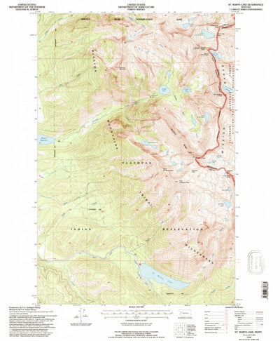 United States Geological Survey Saint Marys Lake, MT (1994, 24000-Scale) digital map