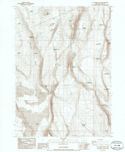 United States Geological Survey Saint Patrick Mountain, OR (1986, 24000-Scale) digital map